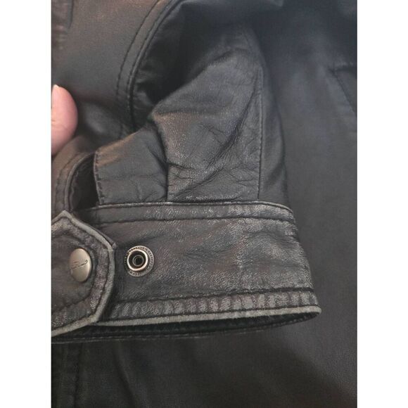 Mens Vintage Original Authentic Classic James Dean Black Leather Jacket Size XXL - Picture 8 of 10